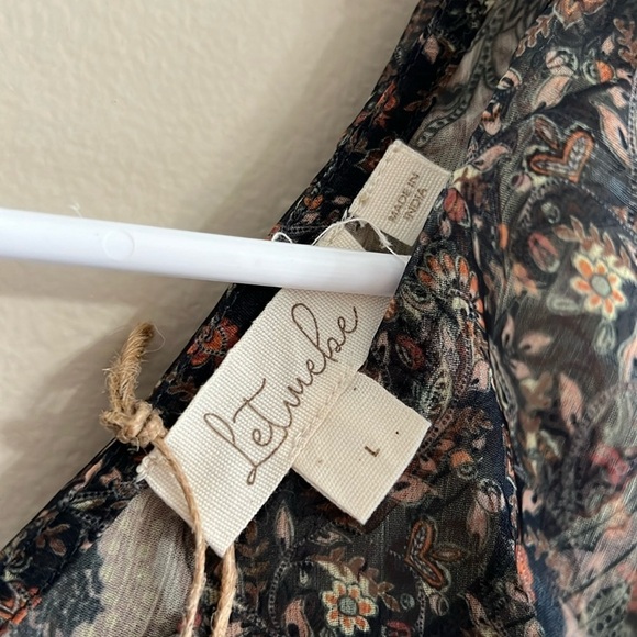 NWT Anthropologie LetMeBe Sheer Femme Maxi Button Down Long Sleeve Hi-Low Shirt - Picture 7 of 11